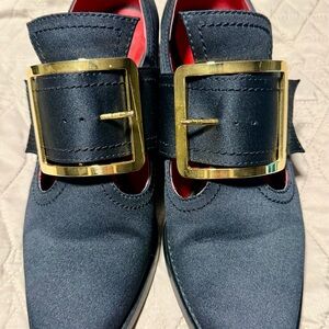 Kat Von D Black Heels with Gold Buckle